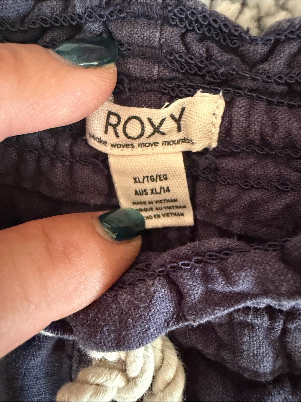 Roxy Navy Blue Drawstring Casual Shorts - Picture 2 of 3